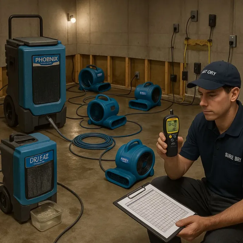 Structural Drying and Dehumidification process in Saugus, MA